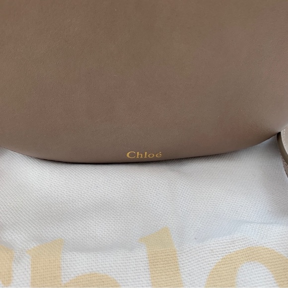 Chloe Kiss Bag in Motty Grey / Taupe with Gold Sculptural Hardware Small Bag - Picture 8 of 16